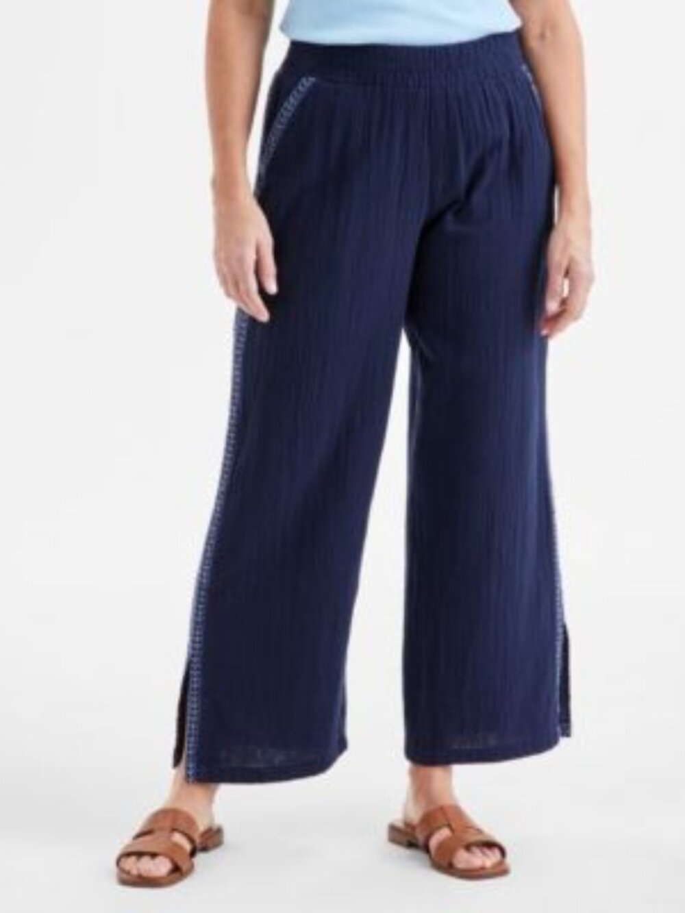 Style & Company navy light weight gauze pants